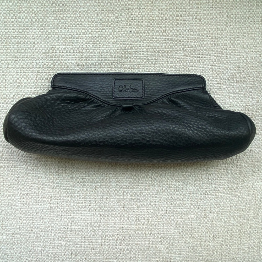 Cole Haan Black Pebble Leather Clutch/Cosmetics Bag
